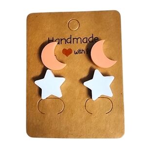 Celestial Dream Acrylic Stud Earrings - 2 Pair